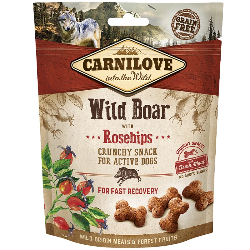 Carnilove Dog Crunchy Snack Wildboar Rosehip 200 g - Hundgodis