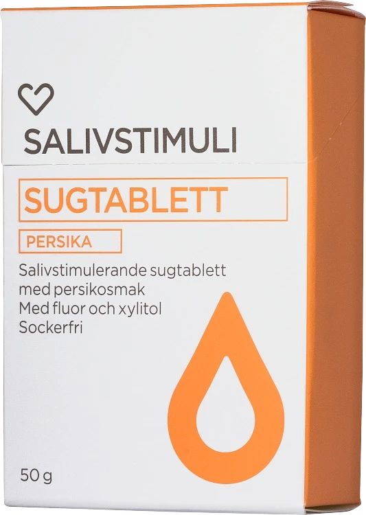 Hjärtats salivstimulerande sugtablett persika 50 g - Sugtabletter vid muntorrhet