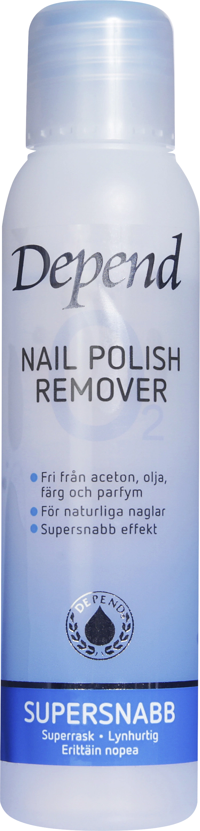 Depend Nagellacksremover O2 Blå 100 ml - Nagellacksborttagning