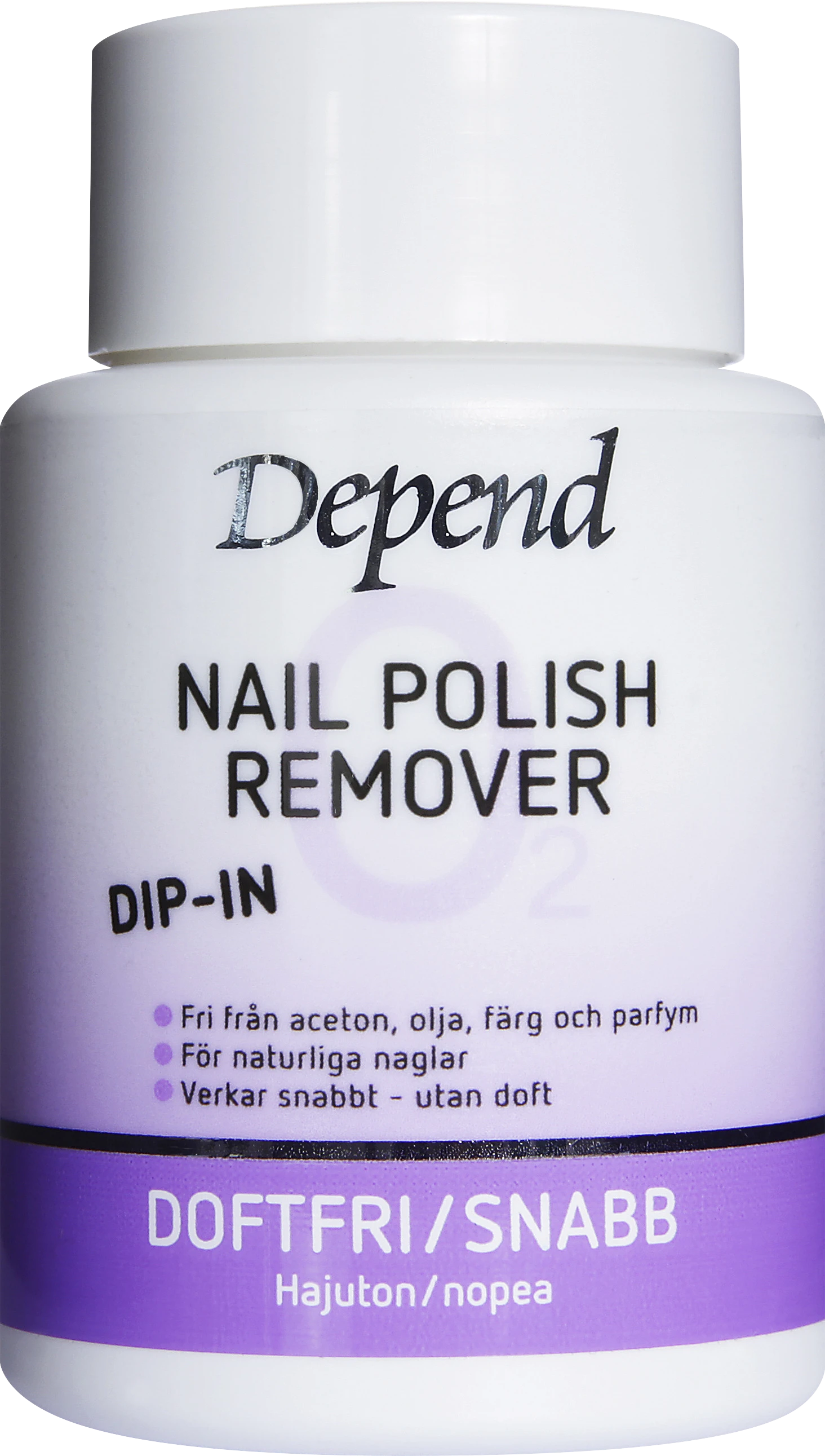 Depend O2 Dip Remover Lila 75 ml - Nagellacksborttagning