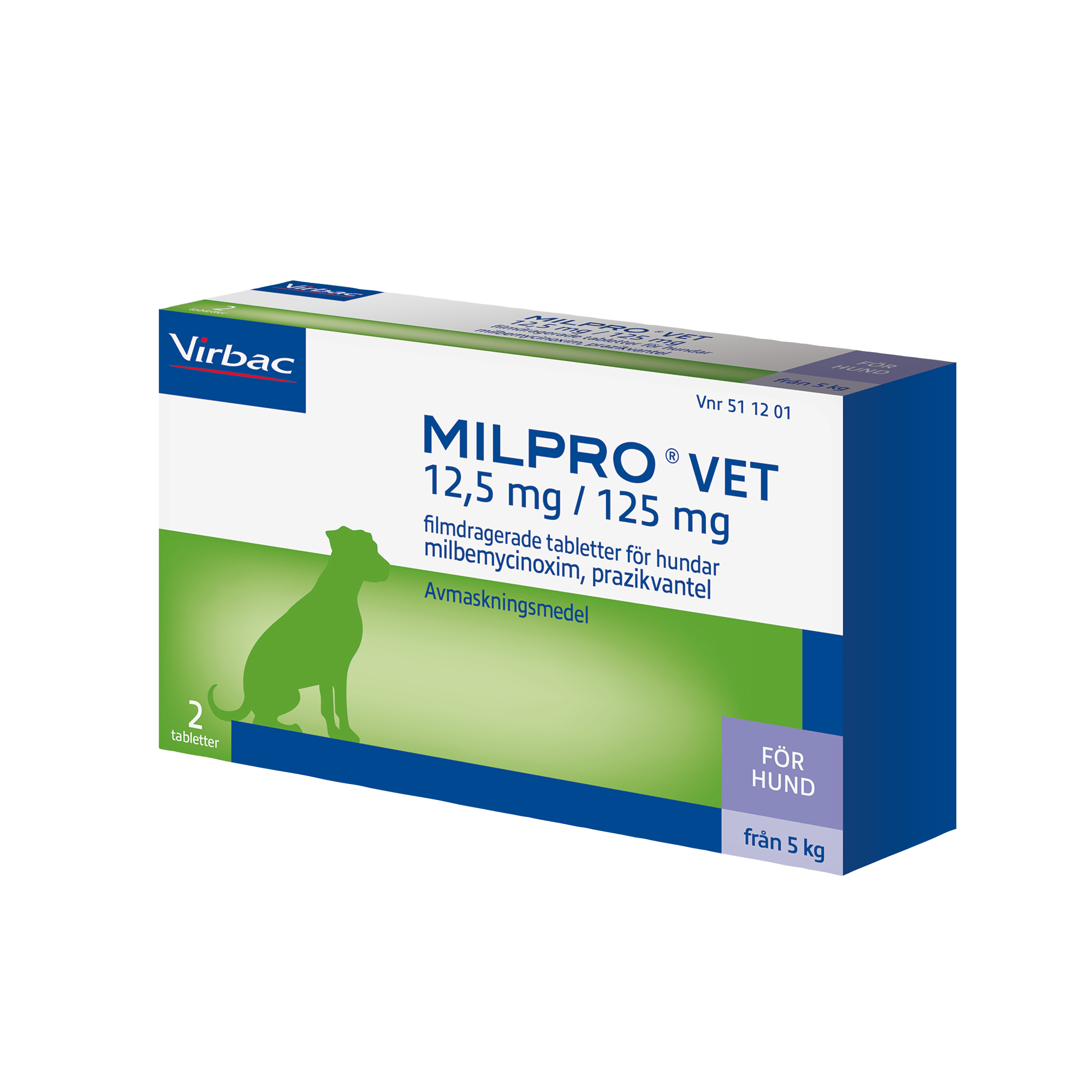 Milpro Vet för Hund 12,5 mg / 125 mg, 2 tabletter - Bandmask hund