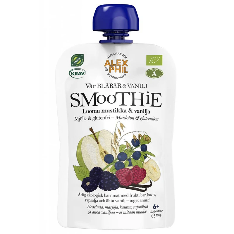 Alex & Phil Vår Blåbär- & Vaniljsmoothie 100 g - Barnmat