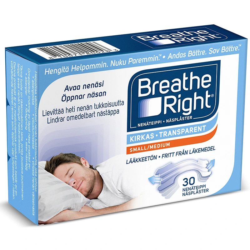 Breathe Right Näsplåster Transparent Small-Medium 30 st - Snarkplåster