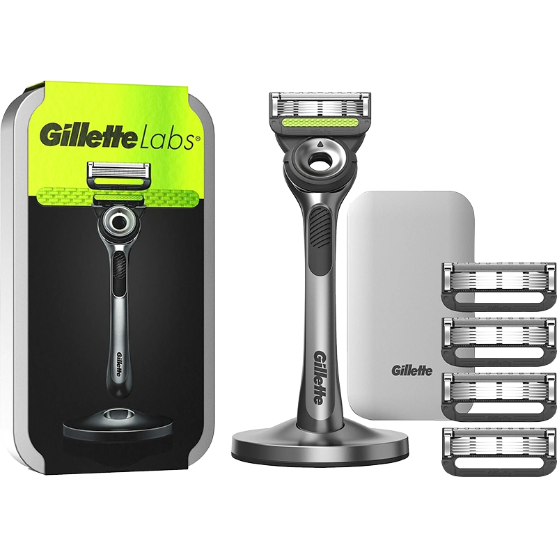 Gillette Labs Rakhyvel Exfoliating Bar&Ställ&Resefodral&5st Rakblad - Rakhyvlar herr