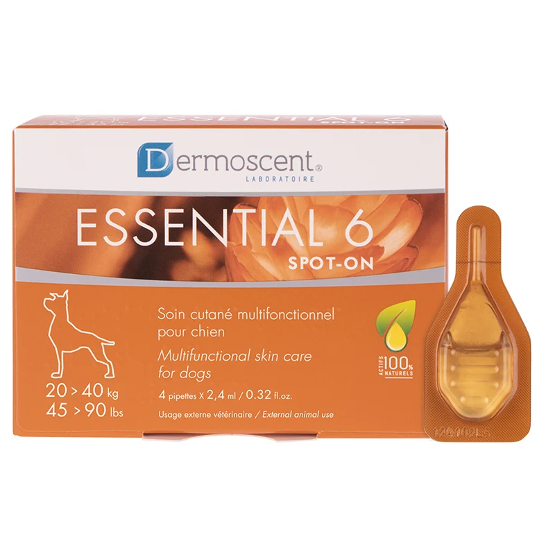 Dermoscent Essential 6 Spot-on för hundar 20-40 kg 4 x 2,4 ml - Hudvård för hund