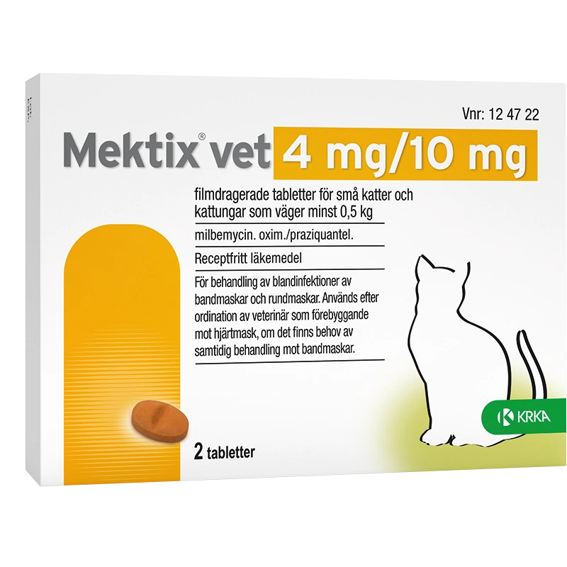 Mektix vet Filmdragerad tablett 4mg/10mg Blister, 2tabletter - Avmaskning för katt