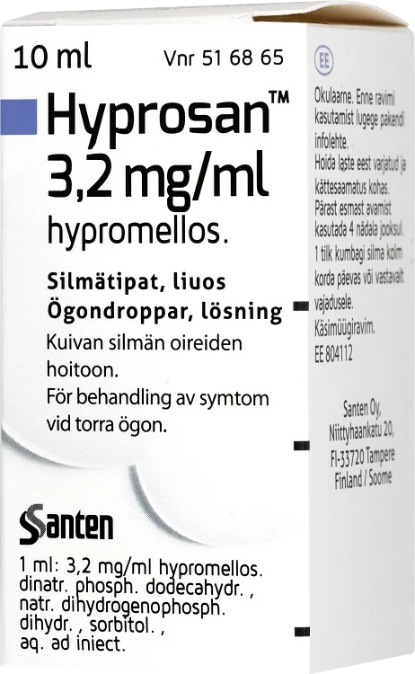 Hyprosan ögondroppar lösning 3,2 mg/ml 10 ml - Ögondroppar för torra ögon