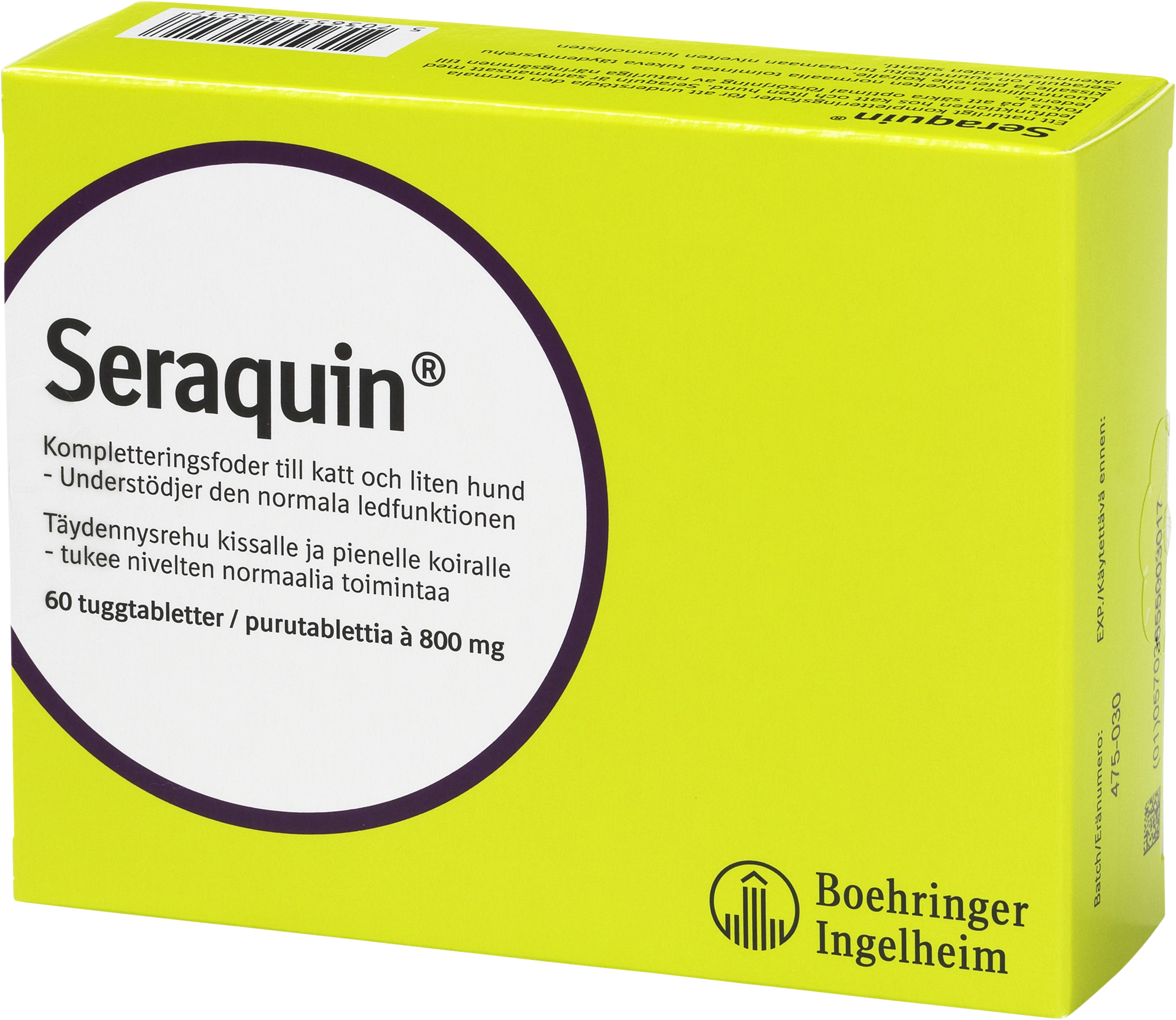 Seraquin tuggtablett för hund och katt 800 mg 60 st - Hundfoder & fodertillskott