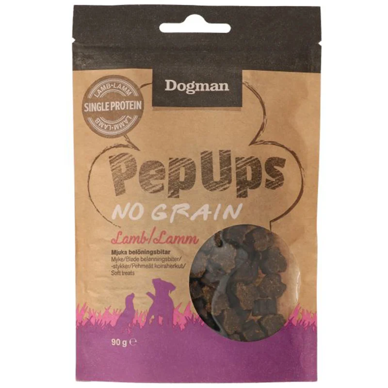 Dogman Pep Ups No Grain Lamm 90 g - Hundgodis