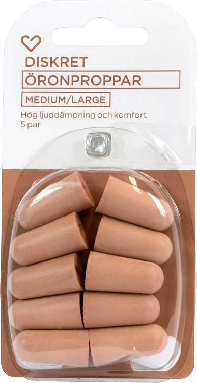 Hjärtats öronproppar medium/large 5 par - Öronproppar att sova med