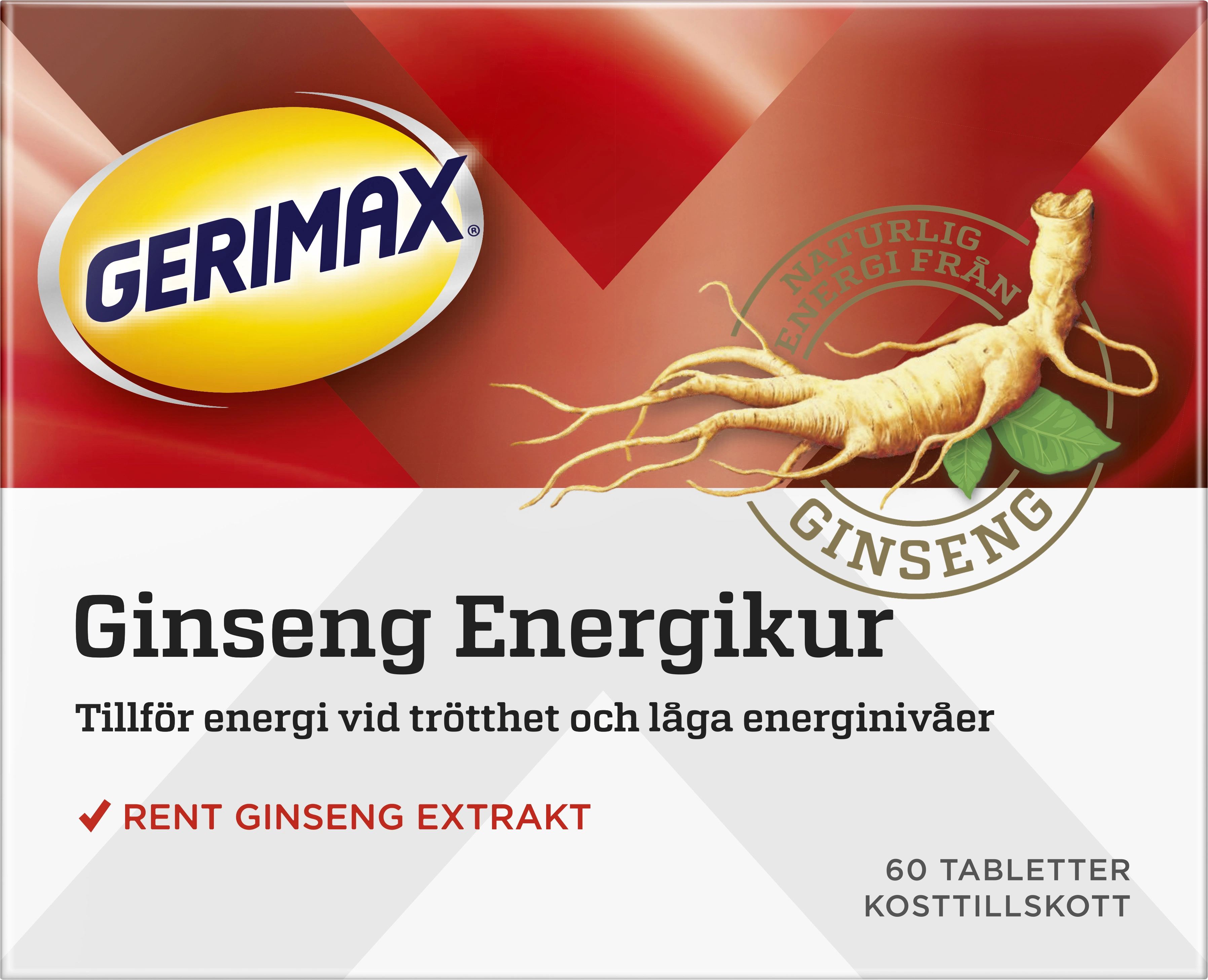Gerimax Ginseng tablett 60 st - Kosttillskott för energi