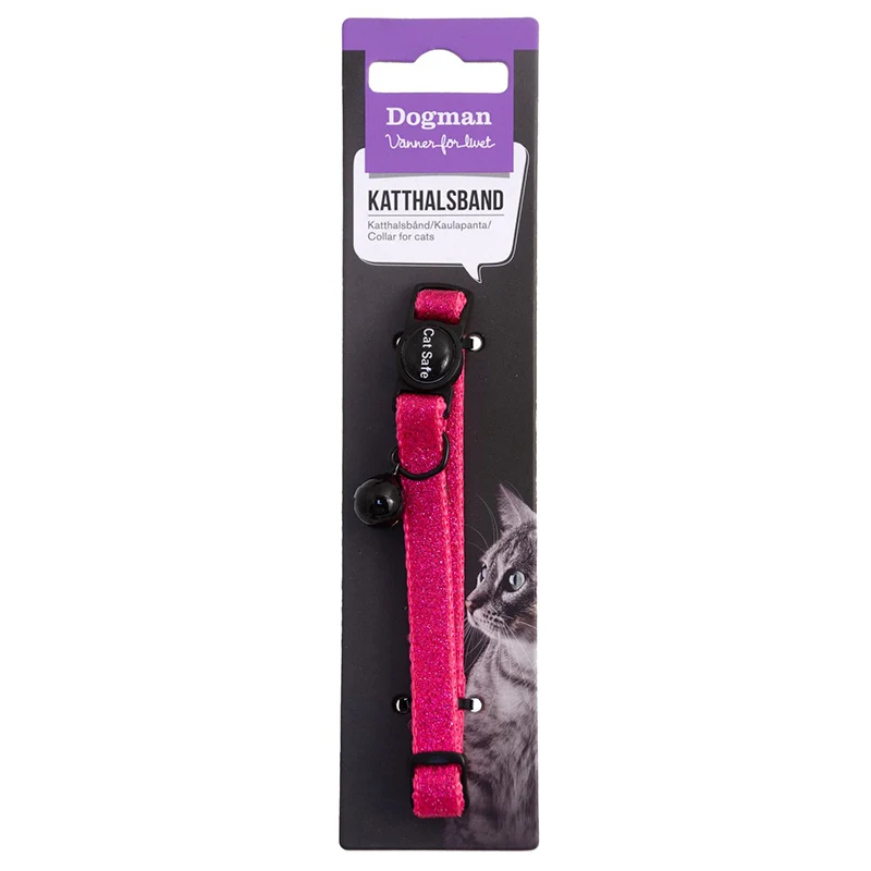 Dogman Katthalsband Glitter Rosa - Katthalsband