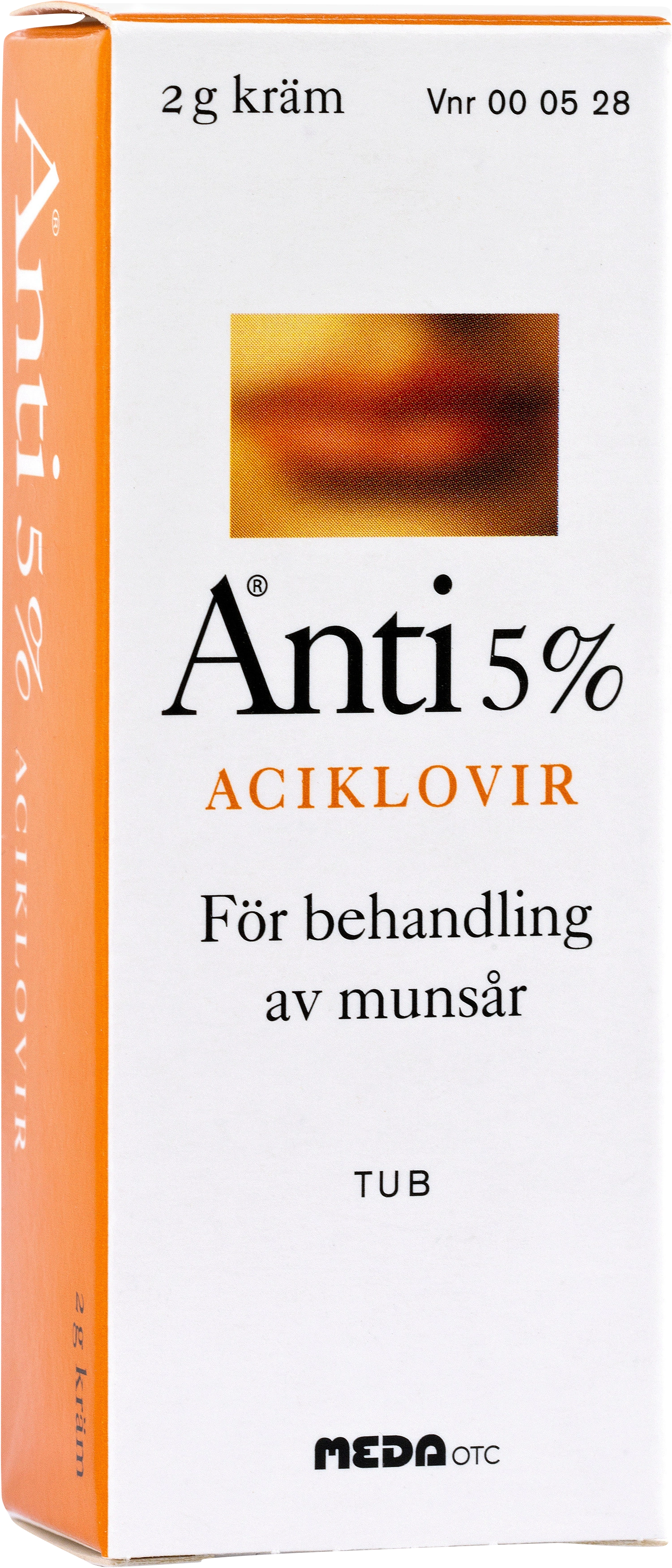 Anti kräm 5% aluminiumtub 5% 2 g - Munsår