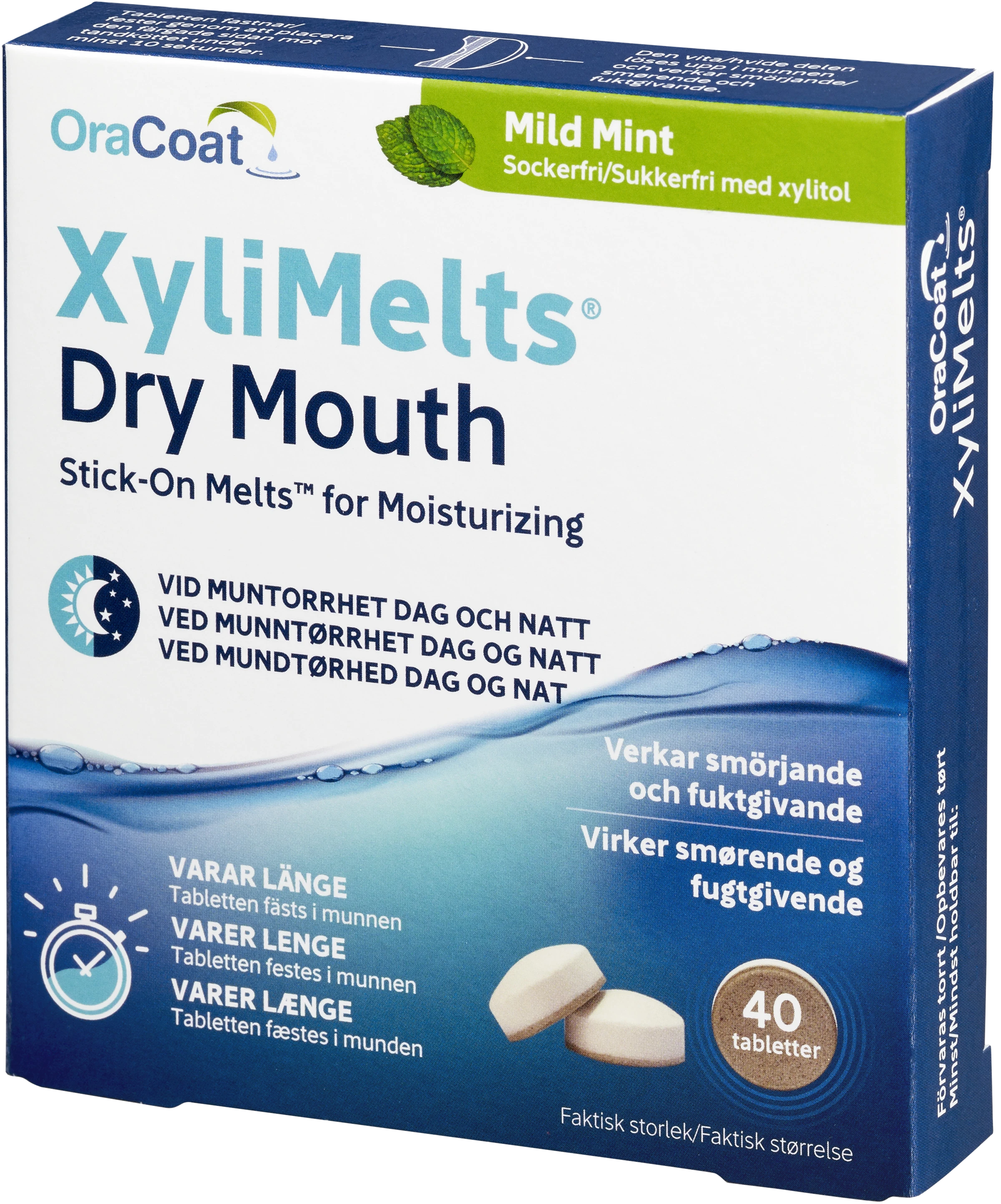 XyliMelts Munfukttablett 40 st - Sugtabletter vid muntorrhet