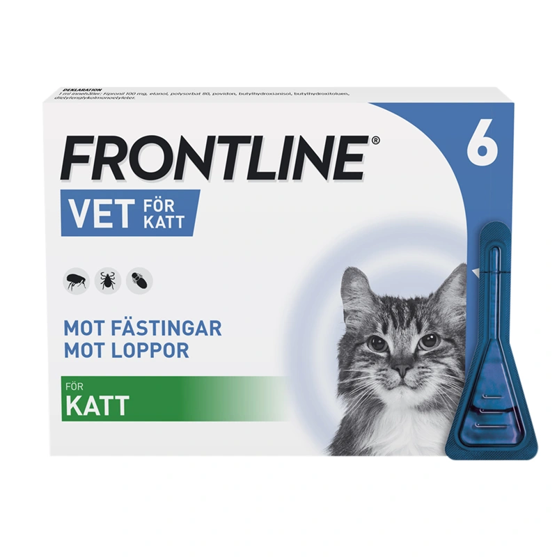 Frontline Vet. Spot-on lösning för katt 100 mg/ml 6 x 0,5 ml - Loppor & löss hos katt