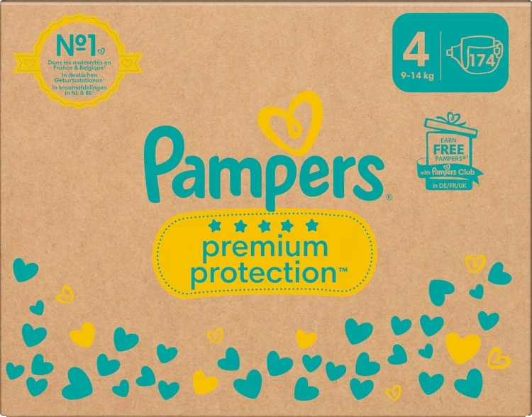 Pampers Premium Protection S4 9-14kg 174st - Blöjor