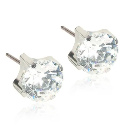 Blomdahl Örhängen Tiffany CZ White Silver 5 mm - Örhängen