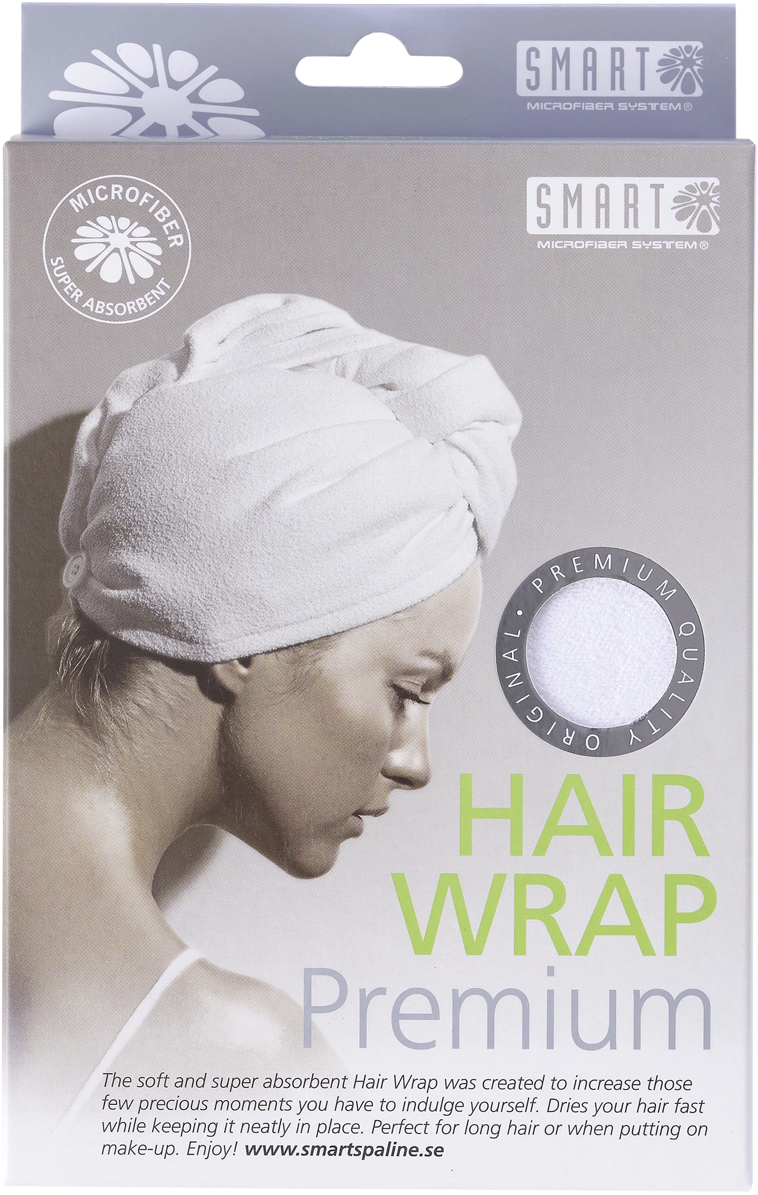 Smart Premium Hairwrap White - Hårhandduk