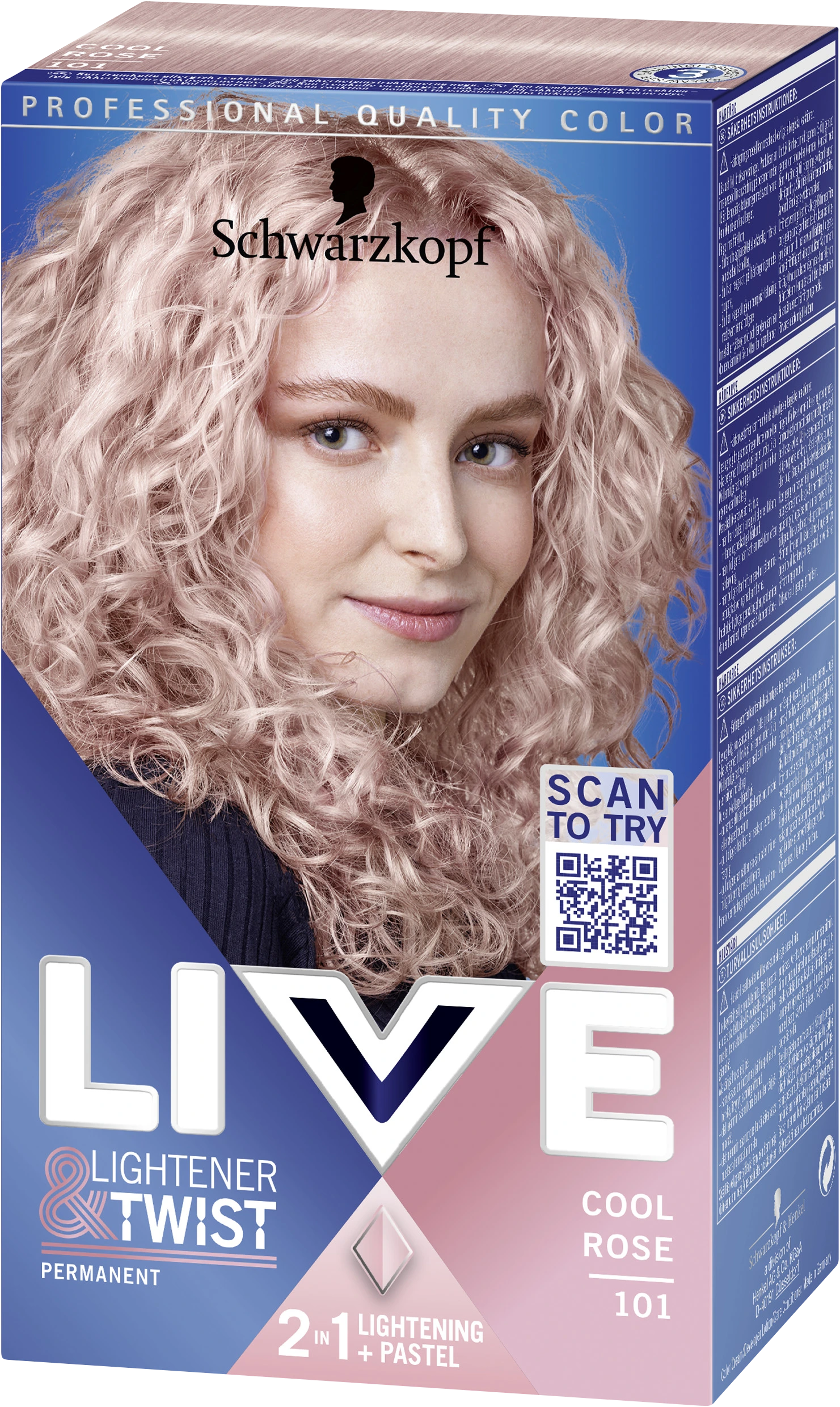 Schwarzkopf Live Lightener + Twist Hårfärg 101 Cool Rose - Blekning