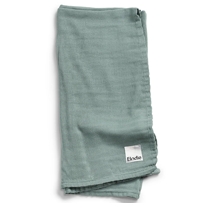 Elodie Bamboo Muslin Blanket Mineral Green - Swaddles