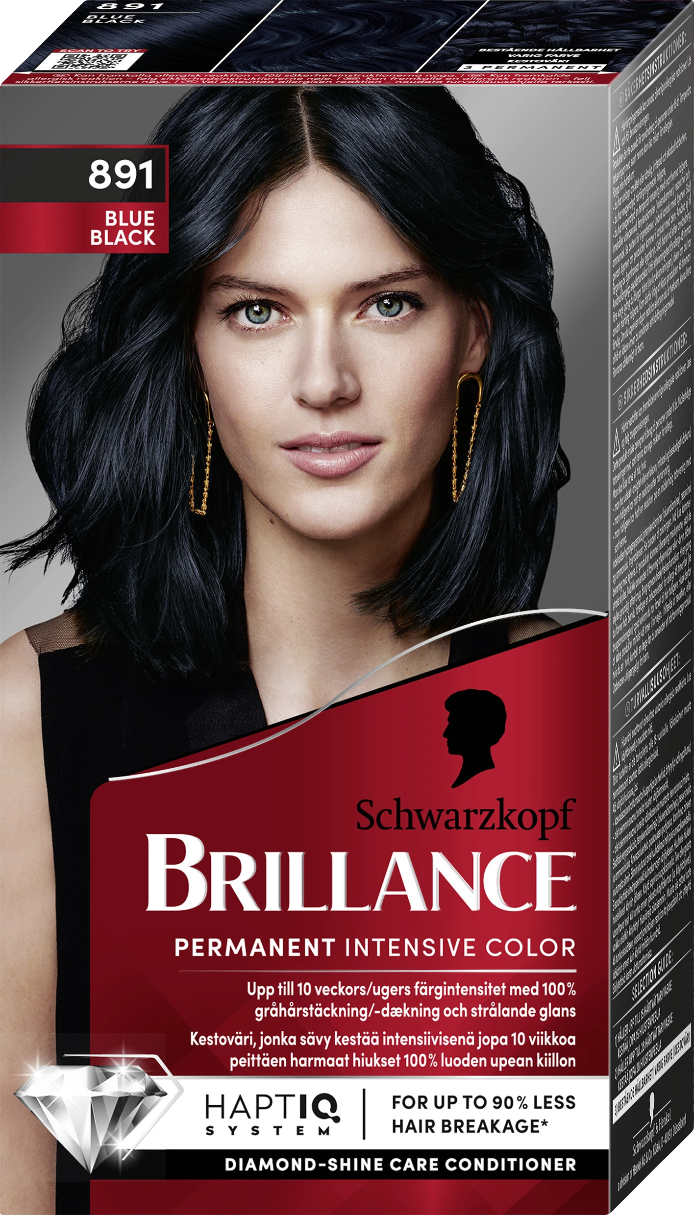 Schwarzkopf Brillance Hårfärg 891 Blue Black - Hårfärg