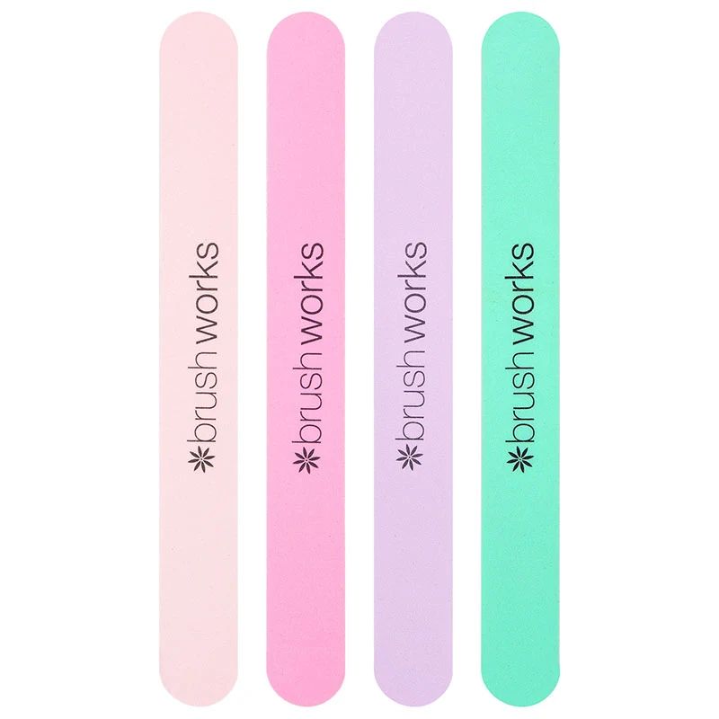 Brushworks Pastel Coloured Nail Files 4-pack - Manikyr