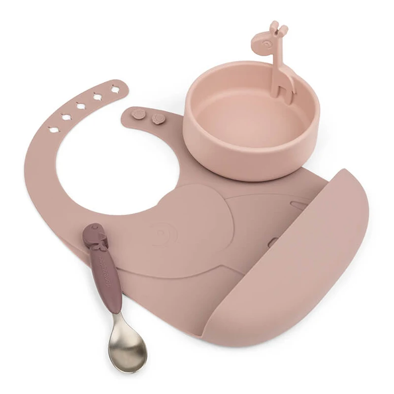 Done by Deer Peekaboo First Meal Set Deer Friends Powder - Barntallrik & barnbestick