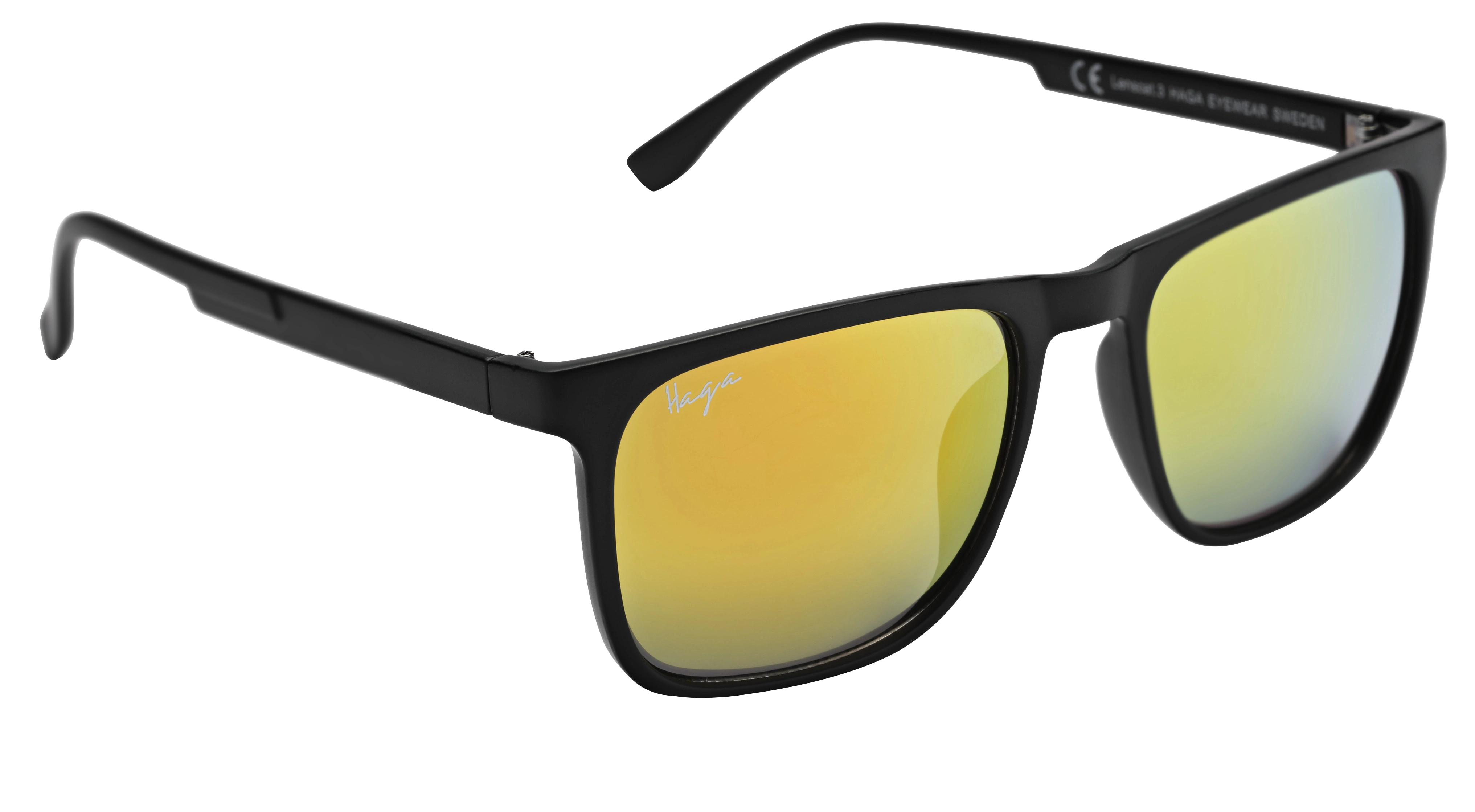 Haga Eyewear Solglas Sydney Matt Black-Red Mirror Lens - Solglasögon