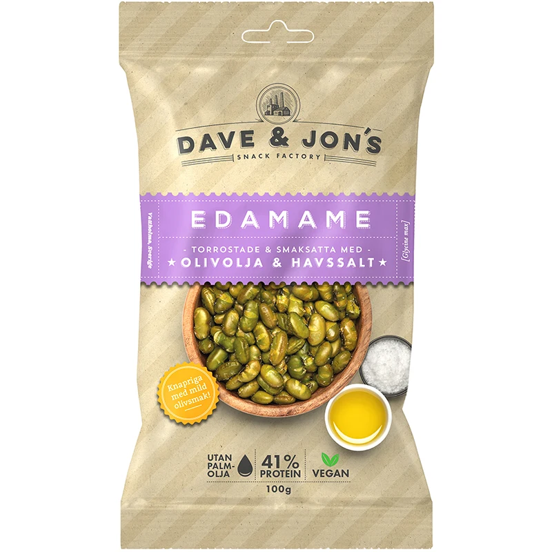 Dave & Jon's Edamame Olivolja & Havssalt 100 g - Nötter & torkad frukt
