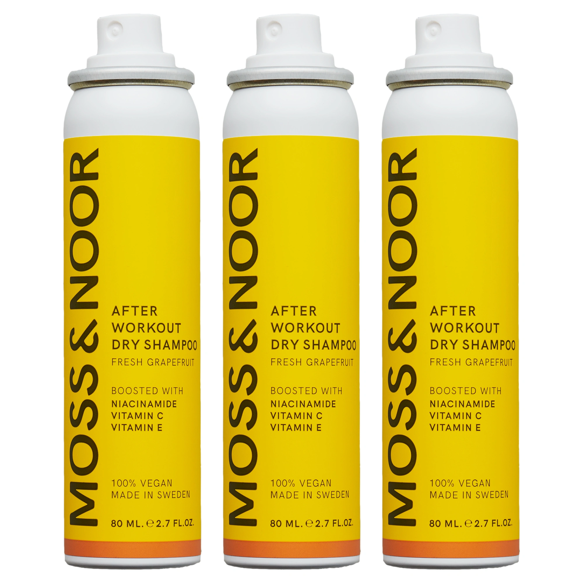 Moss & Noor After Workout Dry Shampoo Fresh Grapefruit 80 ml 3-pack - Torrschampo