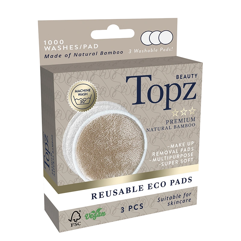 Topz Premium Reusable Eco Pads 3 st - Bomullspads