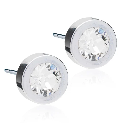 Blomdahl Örhängen Grand Bezel Crystal Silver 8 mm - Örhängen