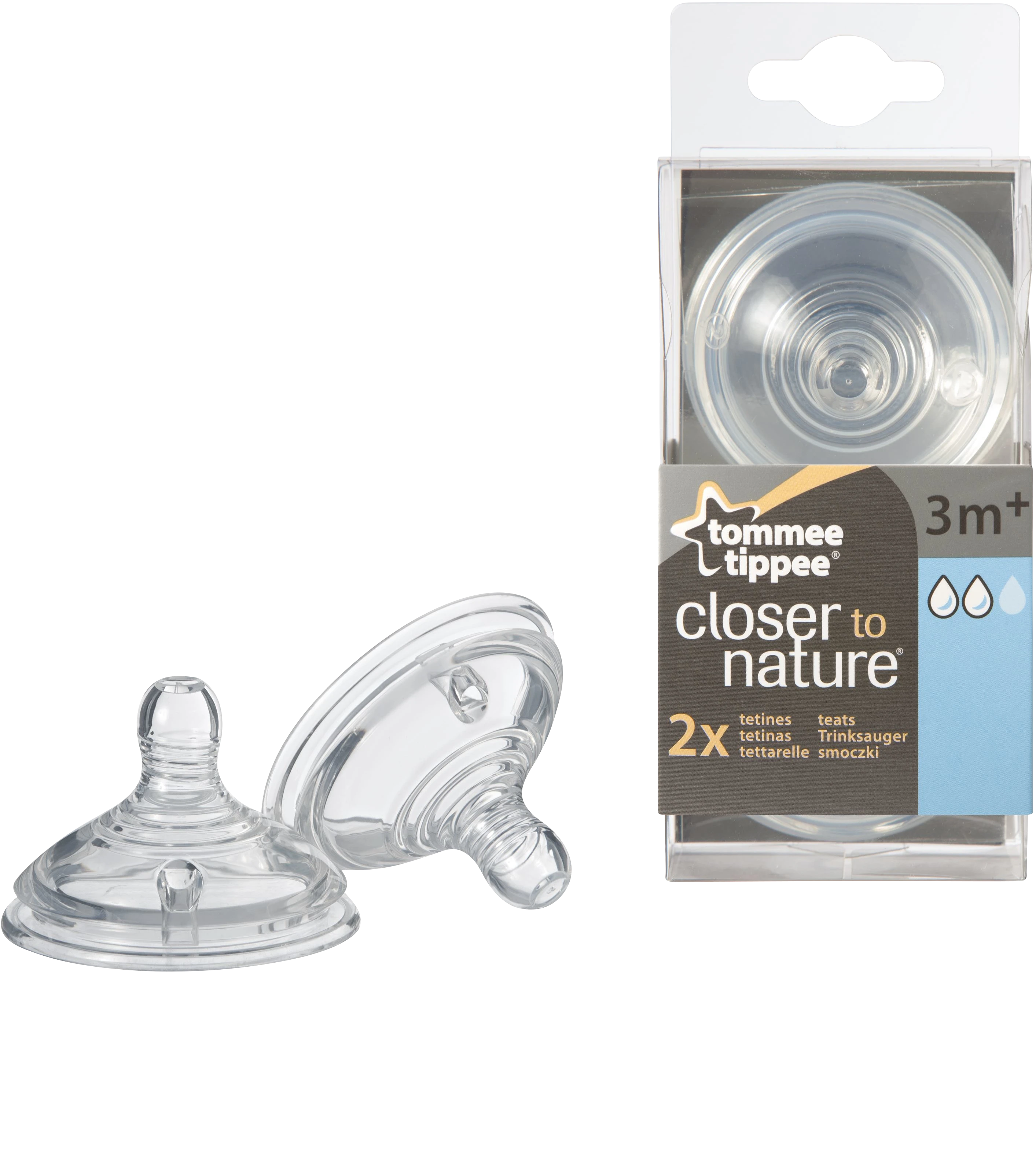 Tommee Tippee Closer to Nature dinapp 2-pack 3 mån+ - Tillbehör nappflaskor