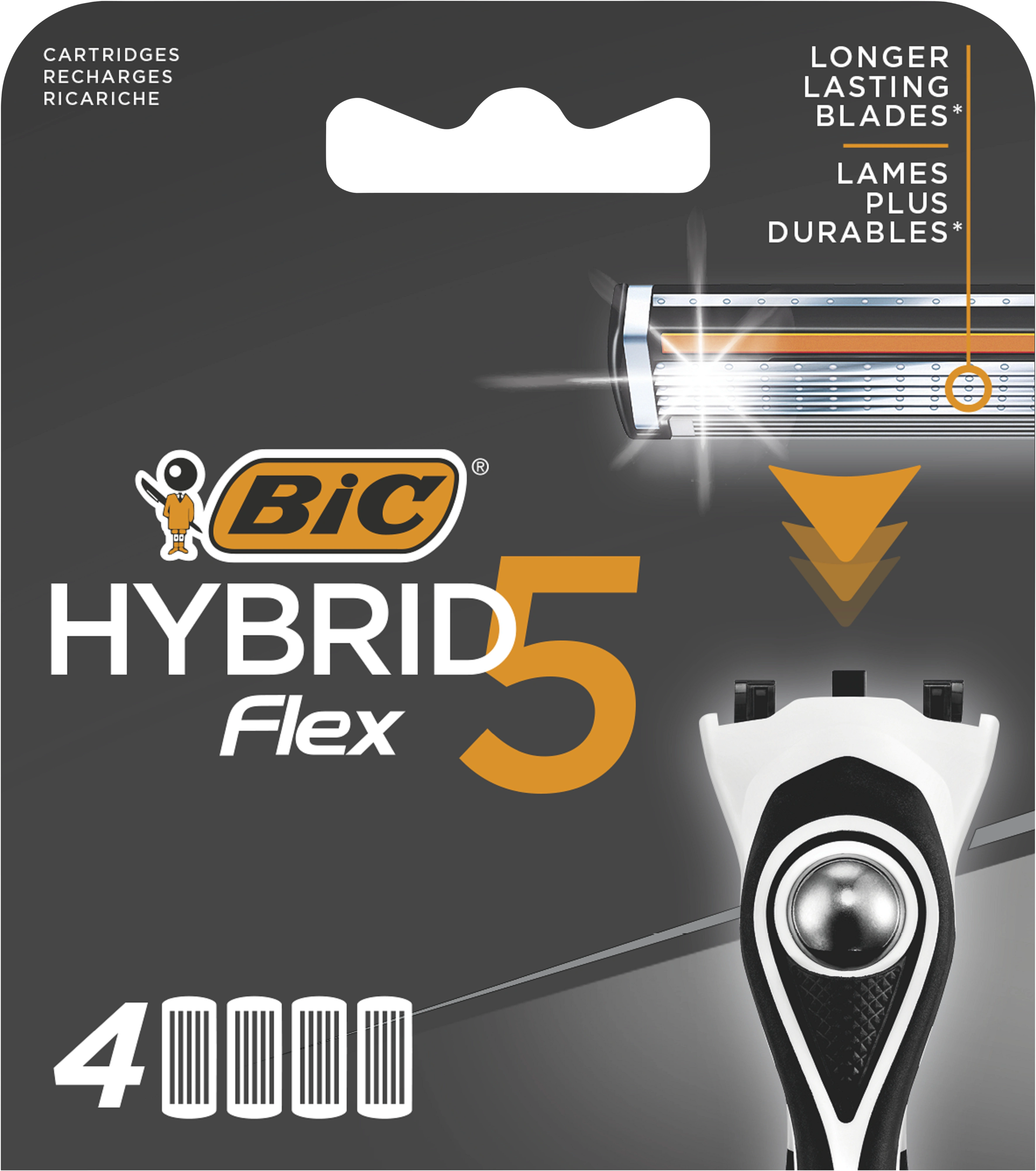 BIC Hybrid 5 Flex Rakblad för Män 4-pack - Rakblad