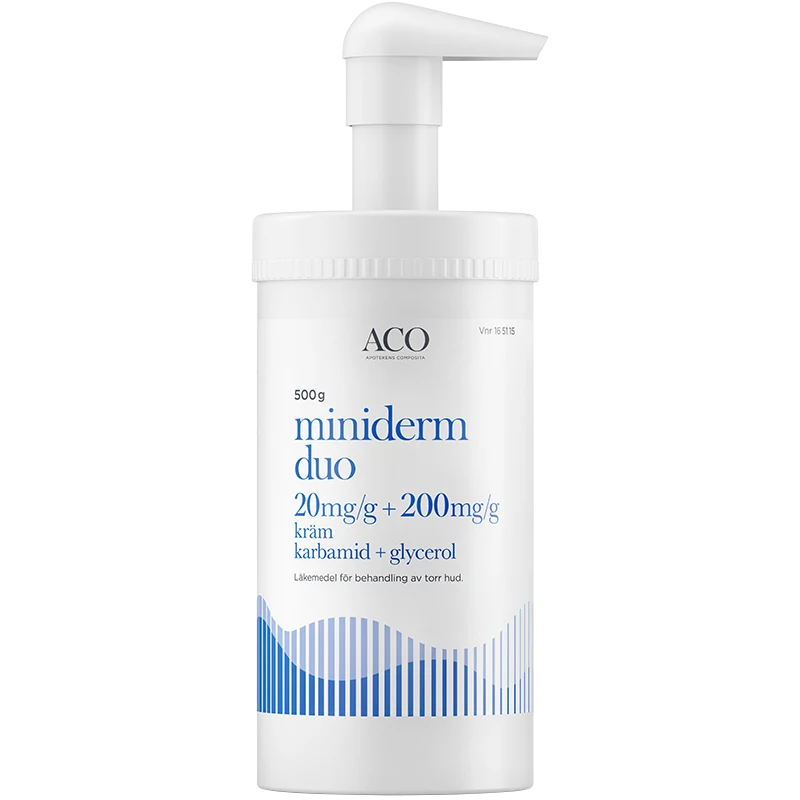 Miniderm Duo Kräm 20mg/g+200mg/g Burk med pump, 500g - Torr hud