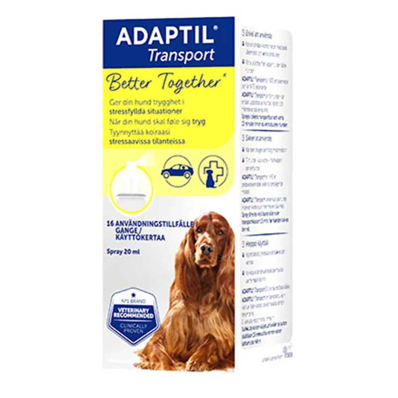 Adaptil Transport Spray 20 ml - Rädsla & oro hos hund