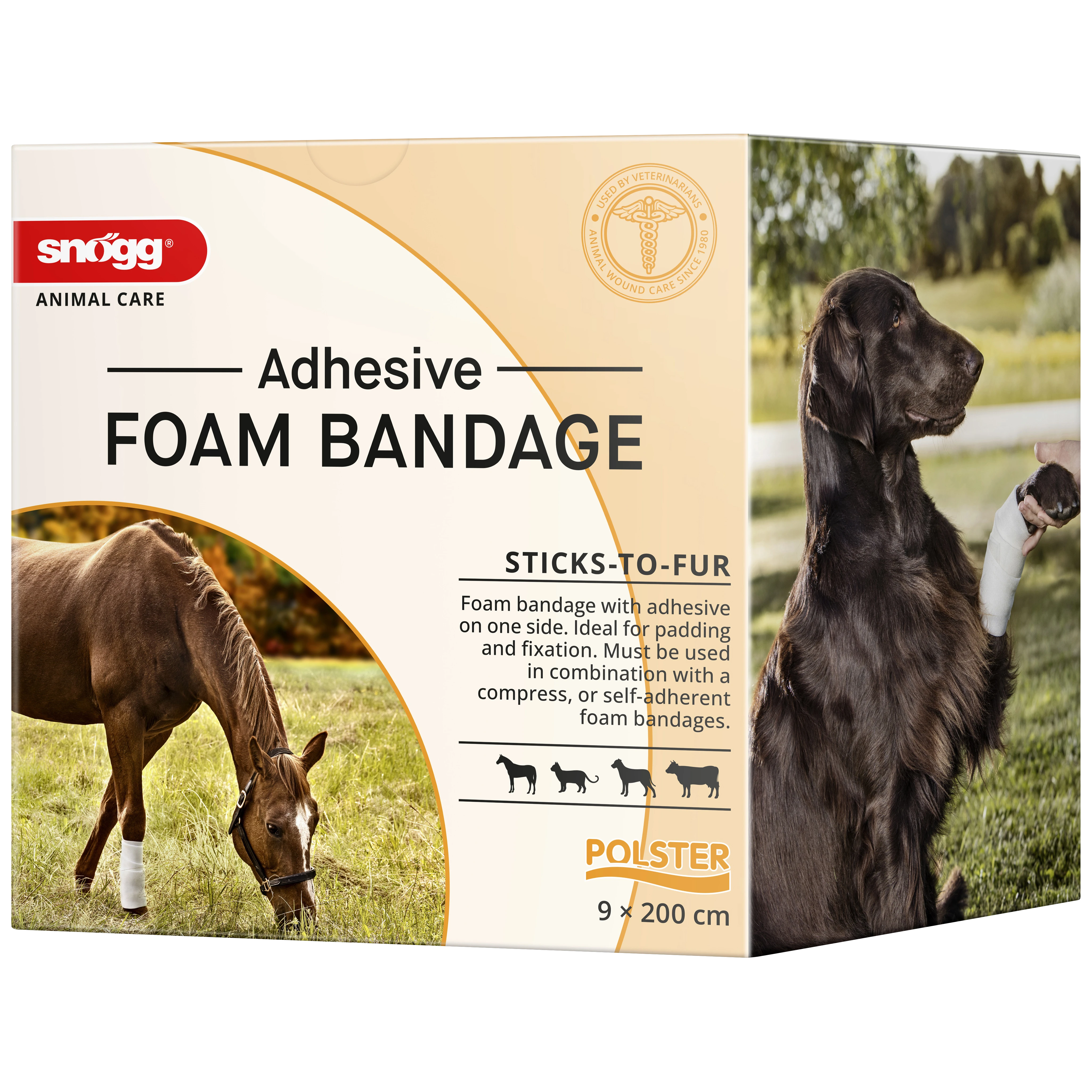Snögg Foam Bandage Adhesive 9 cm x 2 m - Sårvård för hund