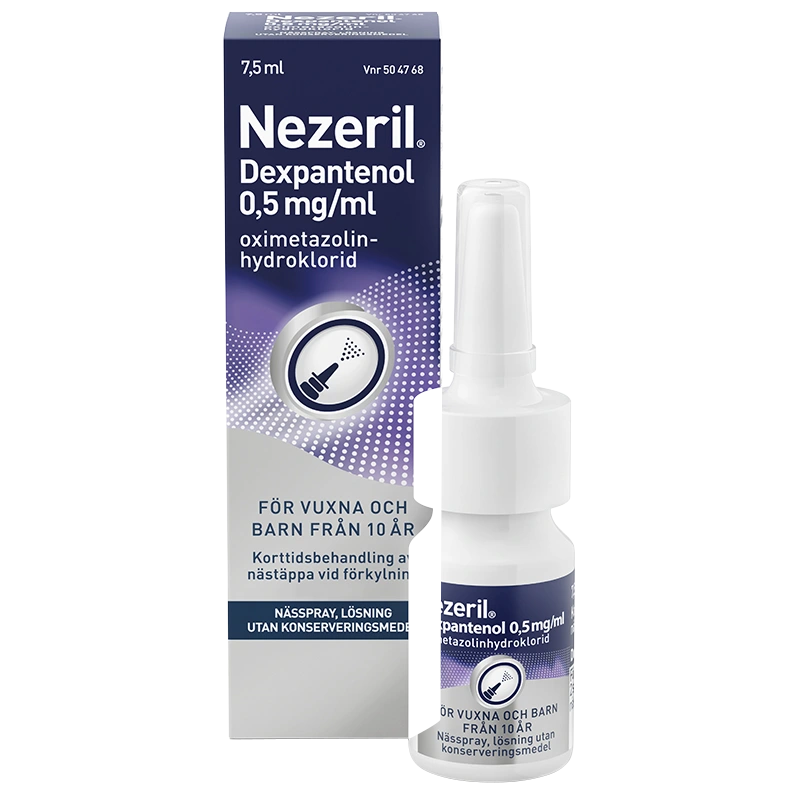 Nezeril Dexpantenol nässpray 0,5mg/ml 7,5 ml - Nässpray & näsdroppar