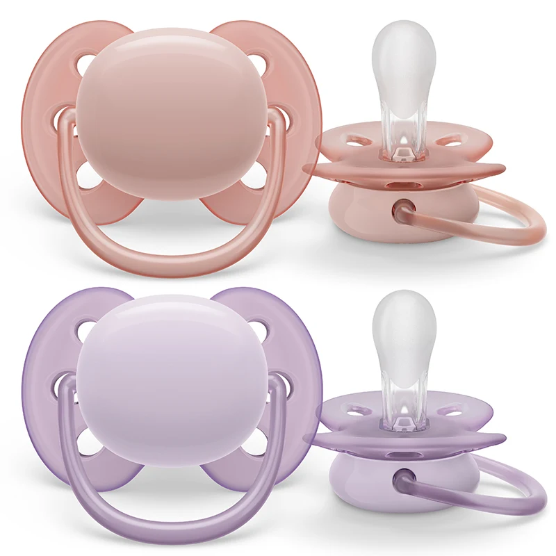 Philips Avent Ultra Soft Napp 0-6 mån Rosa/Lila 2-pack - Nappar