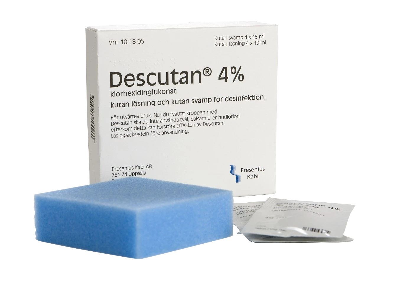 Descutan kutan lösning och medicinerad svamp 4 % 4x10 ml + 4x15 ml - Desinfektionsmedel