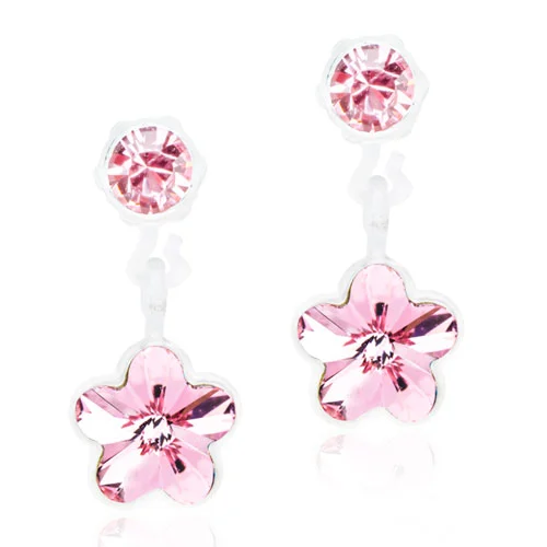 Blomdahl Örhängen Pendant Flower Light Rose 4/6 mm - Örhängen
