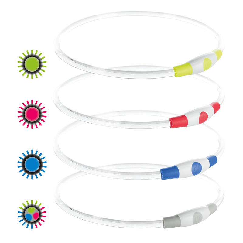 Trixie Flash Light Ring USB Multifärg S-M: 40 cm - Reflexer för hund