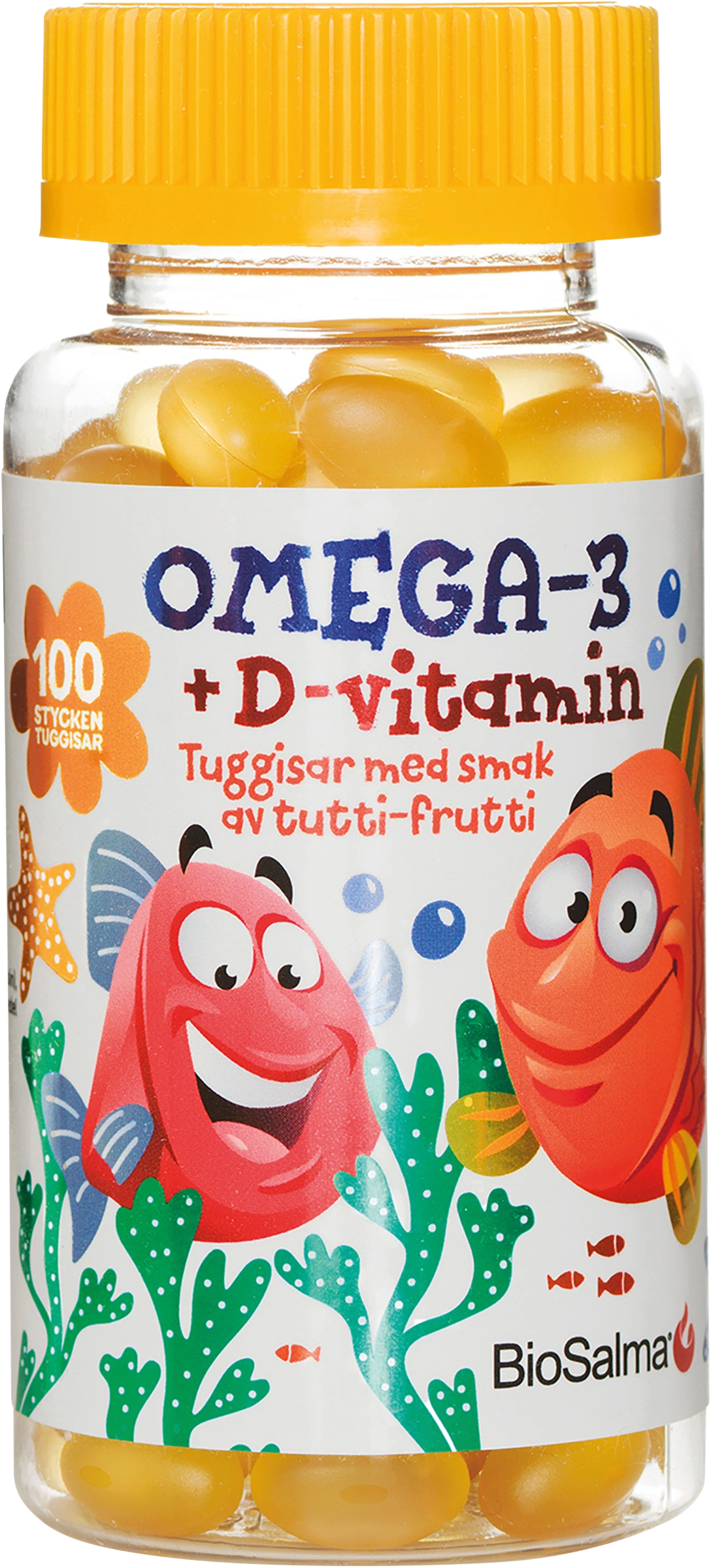 BioSalma Omega-3 + D-vitamin tuggisar barn 100 st - Omega-3 för barn