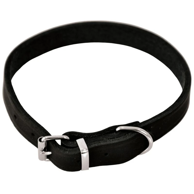 Dogman Halsband Läder Svart 12 mm x 32 cm - Hundhalsband