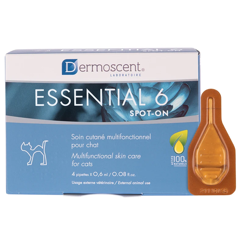 Dermoscent Essential 6 Spot-on för katter 0-10 kg 4 x 0,6 ml - Hudvård för katt