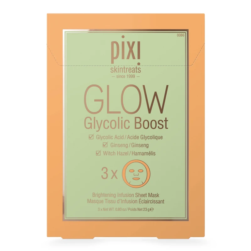 Pixi Glow Glycolic Boost Sheet Mask 3-pack - Sheet mask