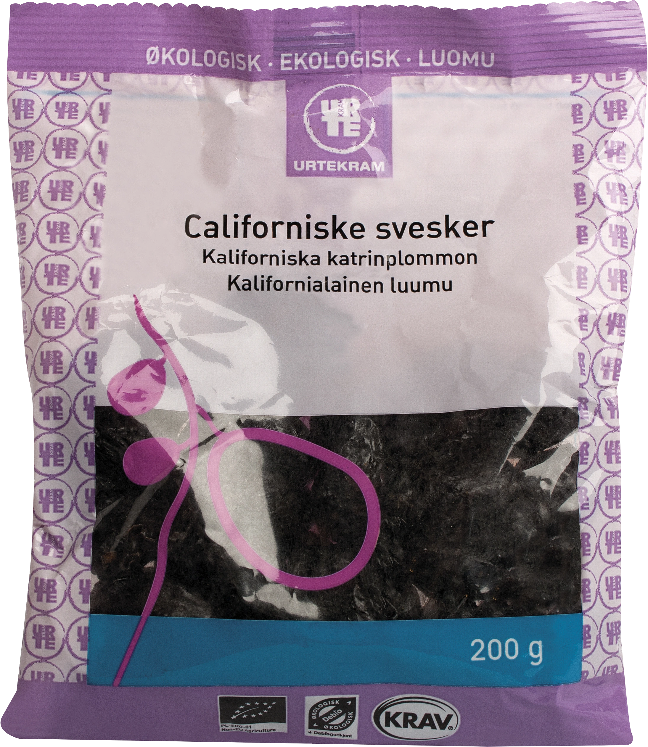 Urtekram Katrinplommon Calif. Eko 200 g - Nötter & torkad frukt