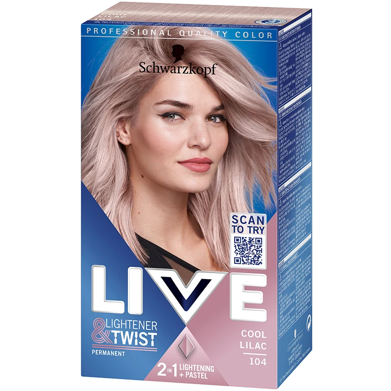 Schwarzkopf Live Lightener + Twist Hårfärg 104 Cool Lilac - Blekning