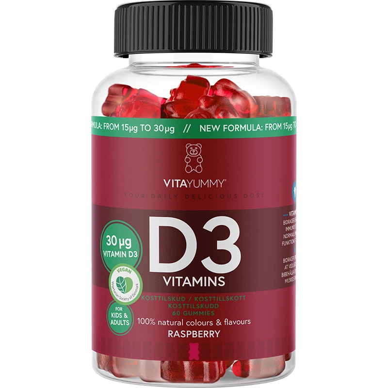VitaYummy D3 Vitamins Raspberry, 60st - D-vitamin