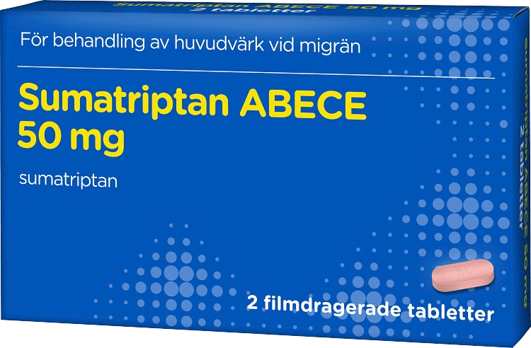 Sumatriptan ABECE 50 mg 2 filmdragerade tabletter - Migränmedicin